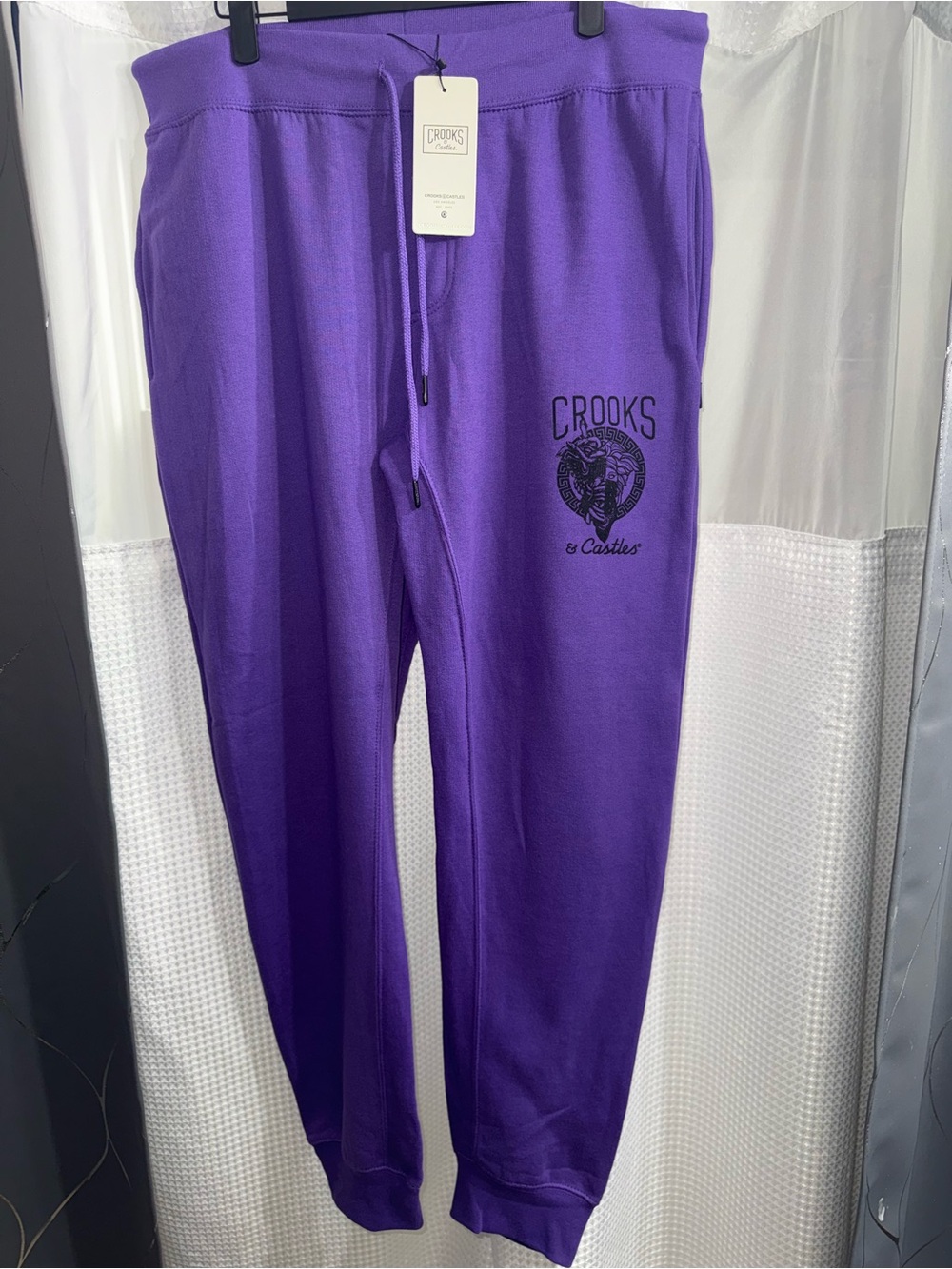 Crooks & Castles Purple Logo Sweatpants